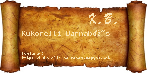 Kukorelli Barnabás névjegykártya