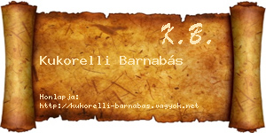 Kukorelli Barnabás névjegykártya