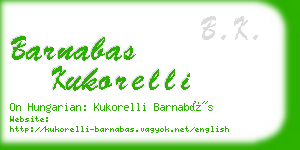 barnabas kukorelli business card